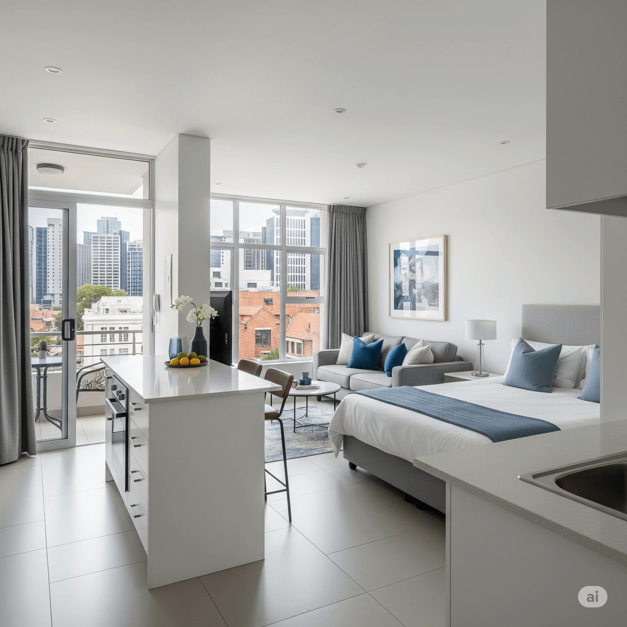 Modern organised apartment interior with clever storage solutions