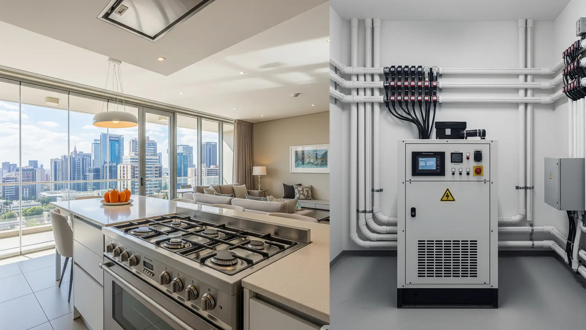 Modern Sandton apartment with gas stove and backup power solutions during load shedding